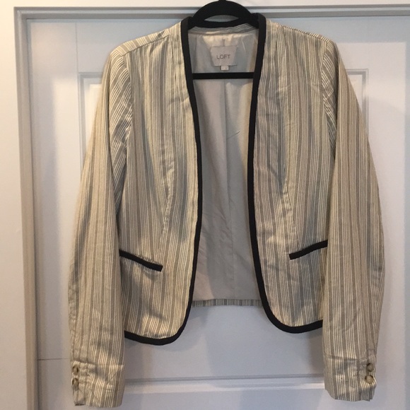 LOFT Jackets & Blazers - Loft sz 6tall cotton striped jacket LOFT Jackets & Blazers - Loft sz 6tall cotton striped jacket